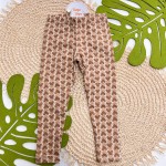 Inverno 2025 - Conj. Blusão Lovely Kitty e Legging Corações - Marrom 