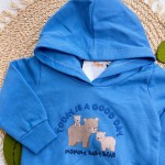 Inverno 2025 - Conj. Blusa com Capuz "Mommy, Baby Bear" e Calça em Moletom - Azul