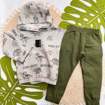  Inverno 2025 - Conj. Blusão Dino Crew e Calça em Moletom - Verde