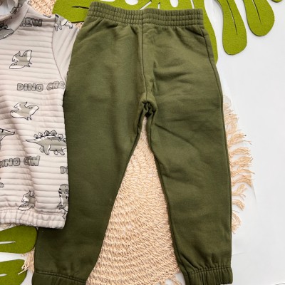  Inverno 2025 - Conj. Blusão Dino Crew e Calça em Moletom - Verde
