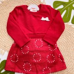 Inverno 2025 - Vestido Joaninha em Moletom - Vermelho 