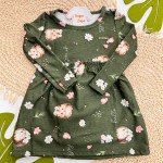 Inverno 2025 - Vestido So Cute de Malha Flanelado por Dentro  - Verde 