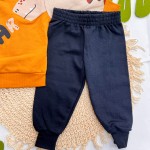 Inverno 2025 - Conjunto Dino Fofo Roar Casaco e Calça em Moletom - Laranja 