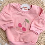 Inverno 2025 - Conjunto Cerejinha Casaco e Calça em Moletom - Rosa
