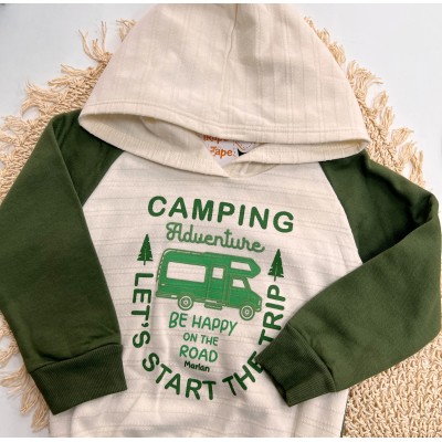 Inverno 2025 - Conjunto Camping Adventure Casaco com Capuz e Calça de Moletom - Verde 