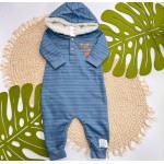 Inverno 2025 - Macacão em Moletom Com Capuz Be Wild - Azul Jeans