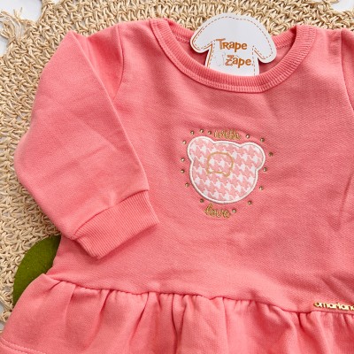 Inverno 2025 - Conj. Blusão Love e Legging Ursinhas com Lacinhos - Rose