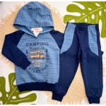 Inverno 2025 - Conjunto Camping Adventure Casaco com Capuz e Calça de Moletom - Marinho
