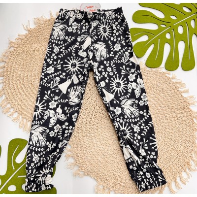 Inverno 2025 - Conjunto Céu e Flores Jaqueta e Calça - Preto e Branco