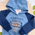 Inverno 2025 - Conjunto Camping Adventure Casaco com Capuz e Calça de Moletom - Marinho