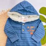 Inverno 2025 - Macacão em Moletom Com Capuz Be Wild - Azul Jeans