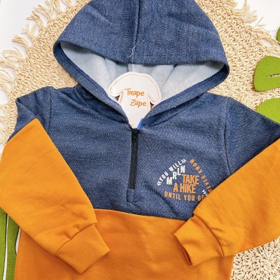 Inverno 2025 - Conj. Jaqueta Take A Hike e Calça em Moletinho - Mescla e Laranja
