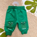 Inverno 2025 - Conj. Casaco e Calça em Moletom Crocodilo - Marinho e Verde