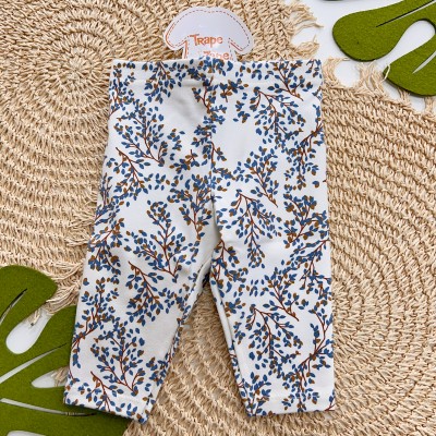 Inverno 2025 - Conj. Blusa Yorkshire e Legging Plantinhas - Marrom e Azul