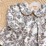 Inverno 2025 - Conj. Batinha com Plantinhas e Legging - Azul e Areia