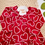   Inv 2025 - Vestido Manga Longa Corações - Vermelho 