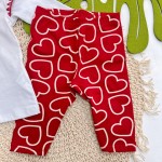  Inverno 2025 - Conj. Blusa Cachorrinho e Legging Corações - Branco e Vermelho
