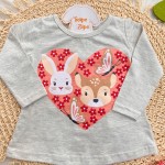 Inverno 2025 - Conj. Blusa Manga Longa e Legging Coelha e Renna - Rosa