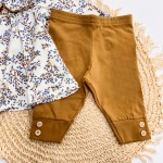 Inverno 2025 - Conj. Batinha com Plantinhas e Legging - Azul e Areia