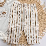 Inverno 2025 - Conj. Body Poodles com Gola em Lese e Calça em Moletom - Off White e Marrom