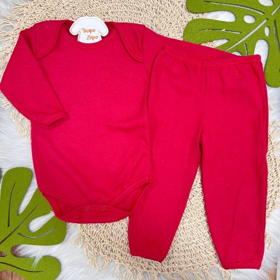  Conjunto  Basic Longo Vermelho