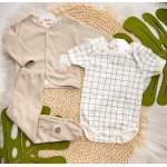 Conjunto de Malha 3 peças - Elefantinho - Bege e Off White