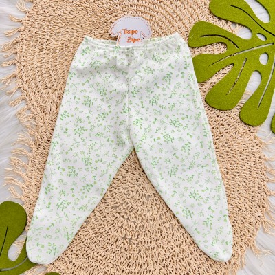 Conjunto de Malha 3 peças - Doguinha Trevo - Off White e Verde