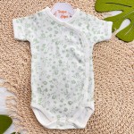 Body kimono M/c off passarinha florida verde