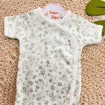 Body kimono M/c off passarinha florida verde