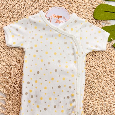 Body Kimono M/C Confete amarelo e bege