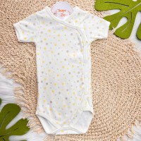 Body Kimono M/C Confete amarelo e bege
