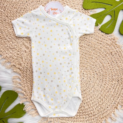 Body Kimono M/C Confete amarelo e bege