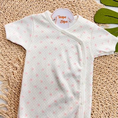 Body kimono M/c off poa bege e flor rose