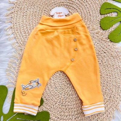 Kit 3 Calças - Avião Saruel - Marinho, Laranja e Azul Bebê