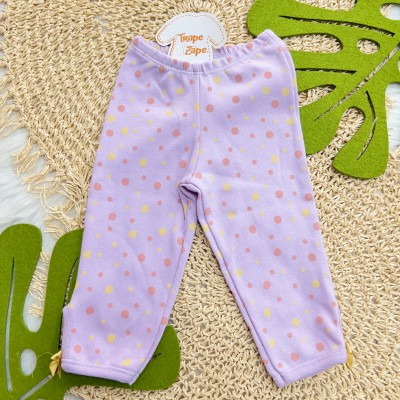 CONJUNTO DE MALHA 3 PEÇAS - Abelhinhas com Flores - Lilás e Off White