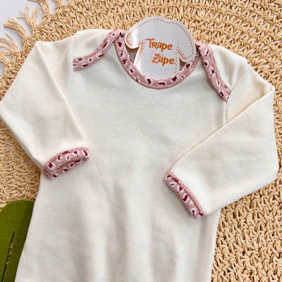  CONJ. DE MALHA 3 PEÇAS - Coelhinha Adoro Frutas - Off White e Rose