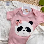 CONJ. DE MALHA 3 PEÇAS - Pandinha - Off White e Rose