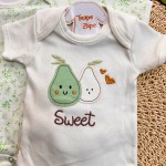  CONJ. DE MALHA 3 PEÇAS - Sweet Perinhas - Verde e Off White
