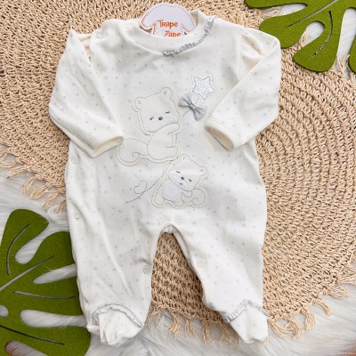  Macacão Trape Zape - Esquilinhas com Estrela - Off White