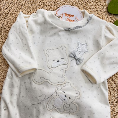  Macacão Trape Zape - Esquilinhas com Estrela - Off White