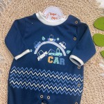  Macacão Trape Zape - Car - Branco e Azul Petróleo 