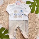  Macacão Trape Zape - Natureza - Areia e Azul Jeans