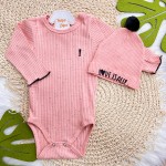  Inverno 2025 - Body e Touca Canelada Love Is All - Rose