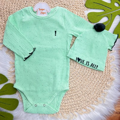  Inverno 2025 - Body e Touca Canelada Love Is All - Verde