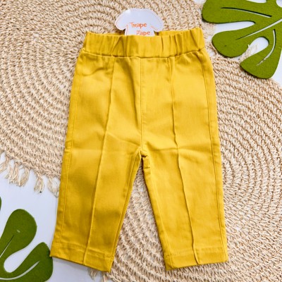 Inverno 2025 - Conj. Batinha Floral em Linho e Calça - Mostarda e Areia