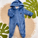 Inverno 2025 - Macacão em Plush Dog Bebê - Azul Jeans