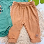 Inverno 2025 - Conj. Body Amigos da Floresta e Calça em Plush - Verde e Marrom
