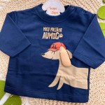 Inverno 2025 - Conj. Blusão Meu Melhor AUmigo e Calça - Marinho e Areia