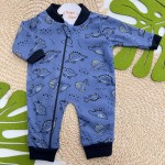Inverno 2025 - Macacão Dinos com Abertura em Zíper - Azul Jeans