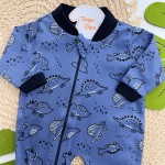 Inverno 2025 - Macacão Dinos com Abertura em Zíper - Azul Jeans
